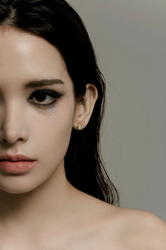 Yellow Gold Halo Earrings