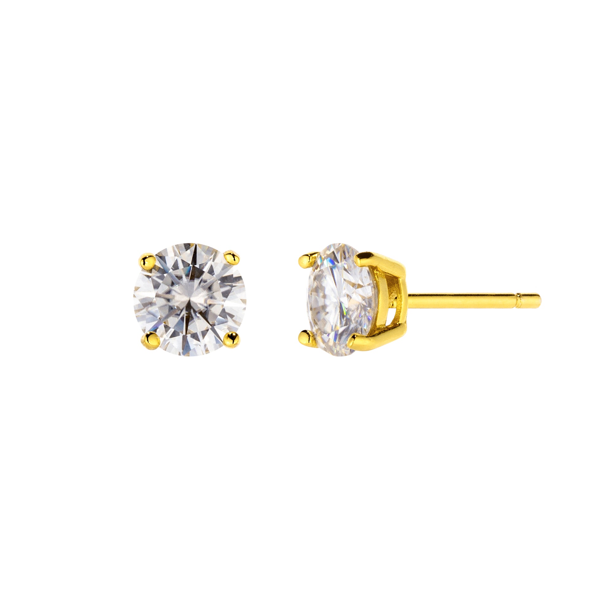 Yellow Gold Stud Earrings 1ct